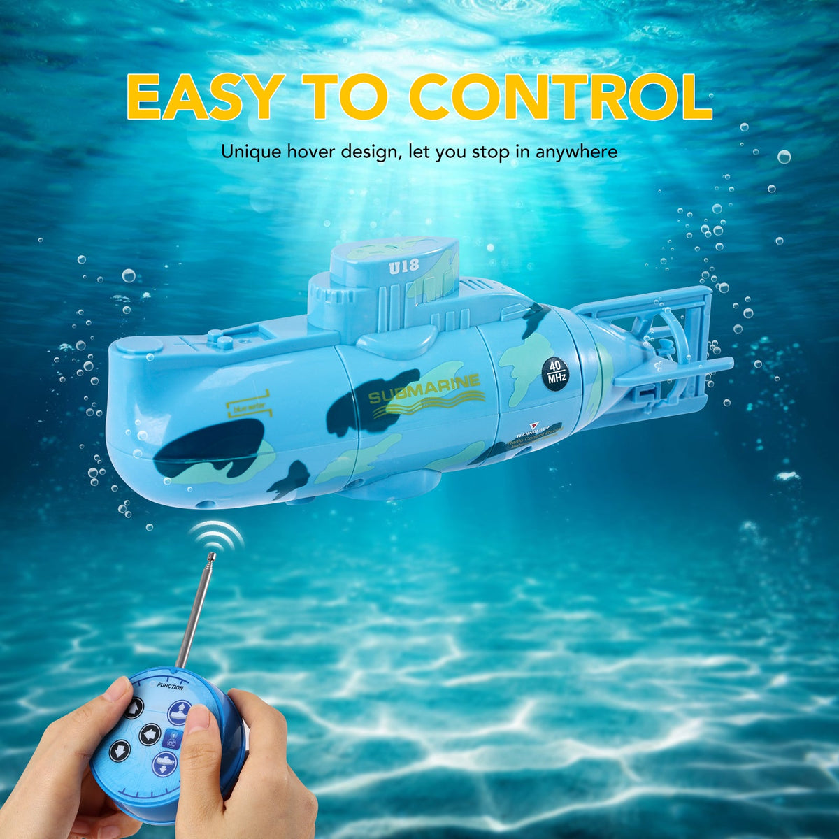 Mini RC Submarine Toy, Remote Control Submarine, Mini Simulation Military Remote Control 6 Channel